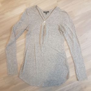 Dynamite zip-front long sleeve top